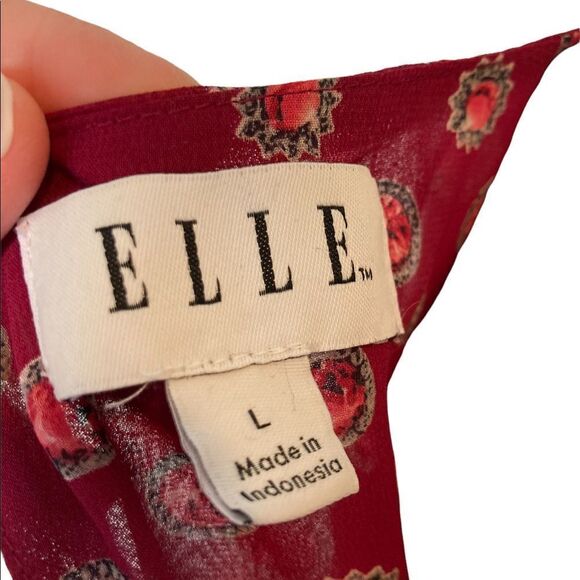 Elle Raspberry Colored Long Sleeve Dress, Size L - Picture 5 of 6